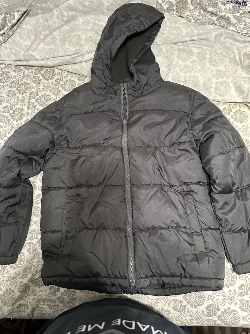 Old Navy Black Hooded Puffer Jacket for Kids